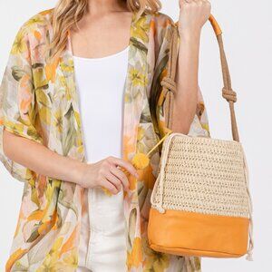 Adorable Orange Straw Bucket Bag 🍊✨